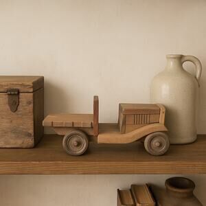 Vintage Handmade Wooden Toy Truck Rustic Car Collectible Decor 13.5"